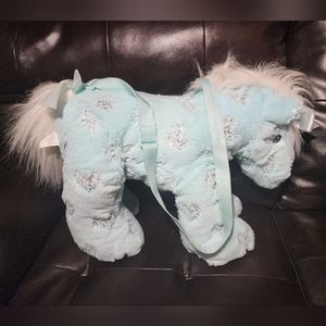 Toby Enterprises Blue Horse Plush Purse